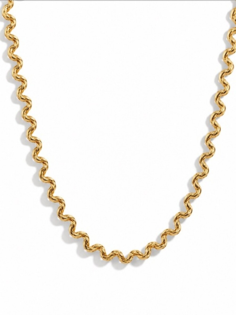 Dainty Gold Waved Boho Chain Necklace, 16" + 2" Extender, NWOT